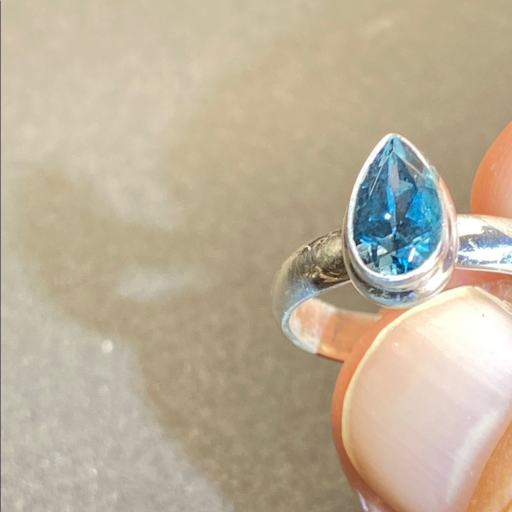 London Blue Topaz  Ring Size 6 in Solid Sterling Silver 925 - Picture 5 of 6